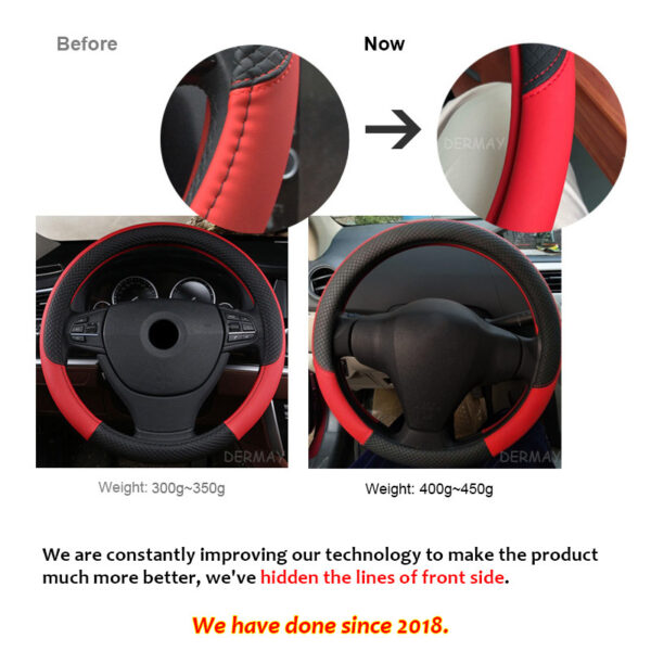 Universal Leather Car Steering Wheel Cover - Image 3