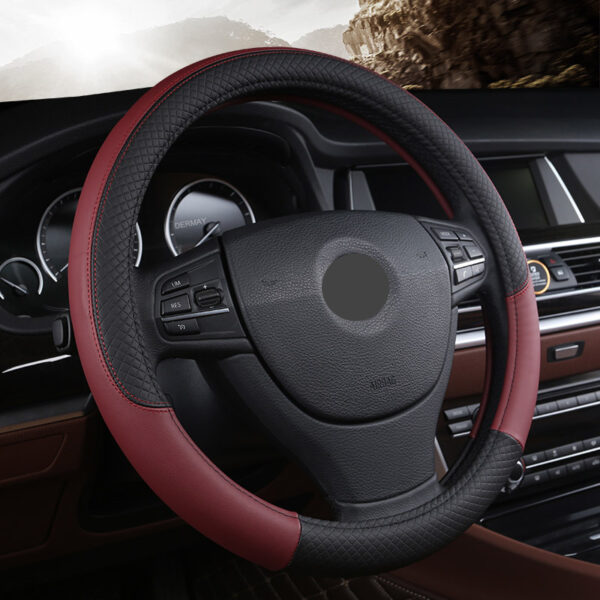 Universal Leather Car Steering Wheel Cover - Image 4