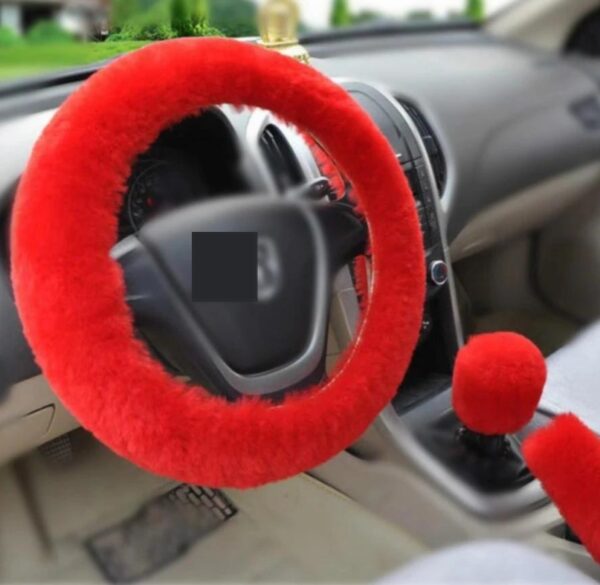 Winter Wool Car Cover Plush Steering Wheel Cover - Image 10